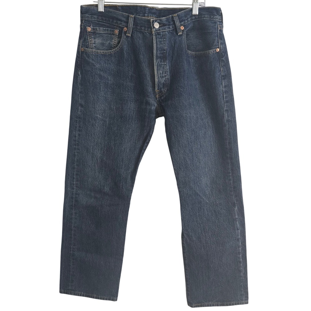 Levis 501 34x30 Blue Straight Leg Button Fly Denim Jeans Men's Classic Dark Wash